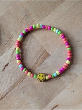Bead Bracelet Tropical Smile Pink Green Yellow
